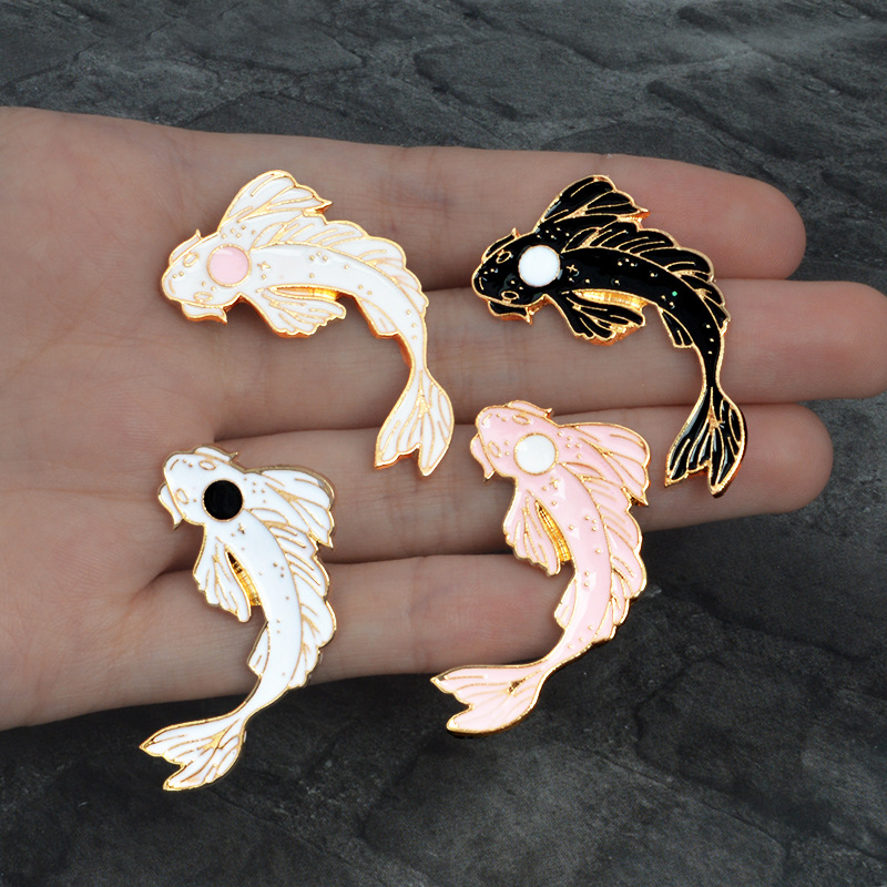 9g Weight Simple Style Pin Fish Alloy Enamel Women'S Brooches