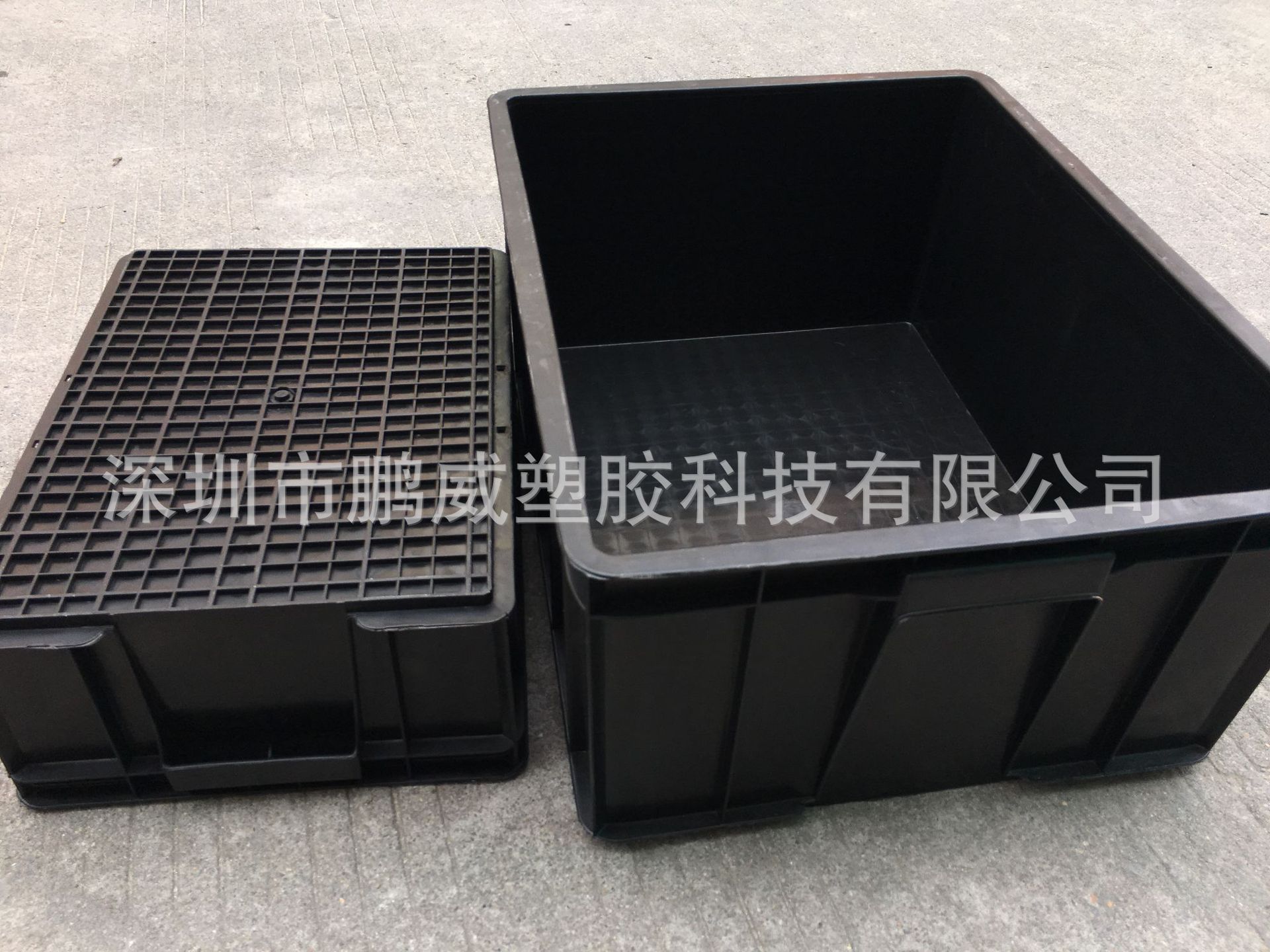 现货批发黑色防静电6#塑料零件箱 塑料元件箱 黑色塑料防静电胶箱