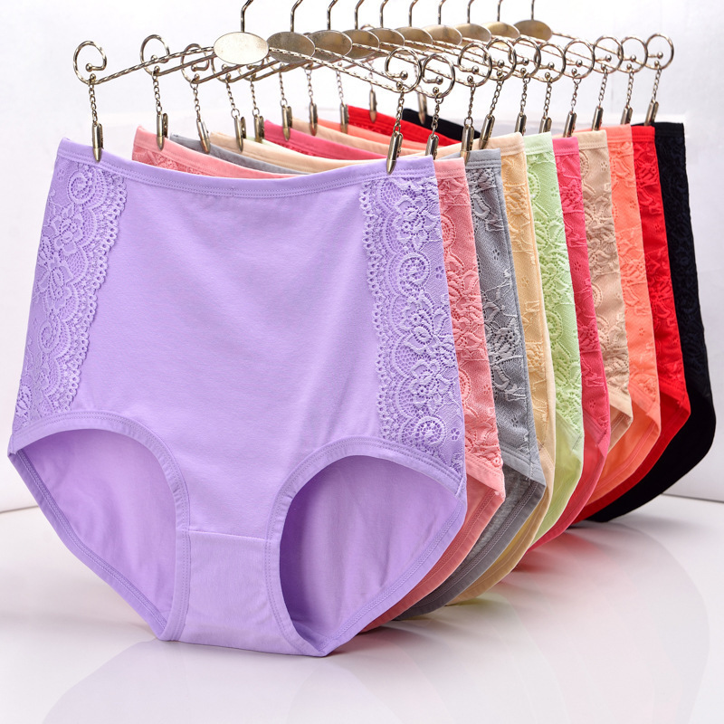 Source manufacturers[ 120-230 Jin]Paige ventilation Hip Large pure cotton triangle lady Lace Underwear