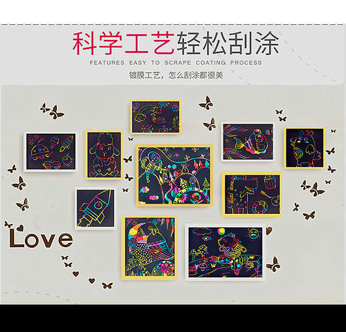 Manufacturer Wholesale Colorful Scratch Art Notebooks 32k DIY Coiled Scratch Paper Scribble Scratch Art Children's Art Books