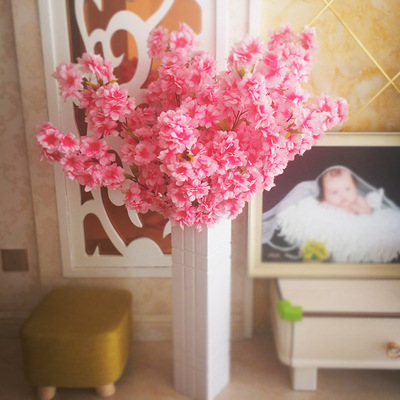 Wealth cherry blossoms Artificial Flower Cloth flowers Wedding celebration Home Furnishing Decorative flowers High-end artificial flowers