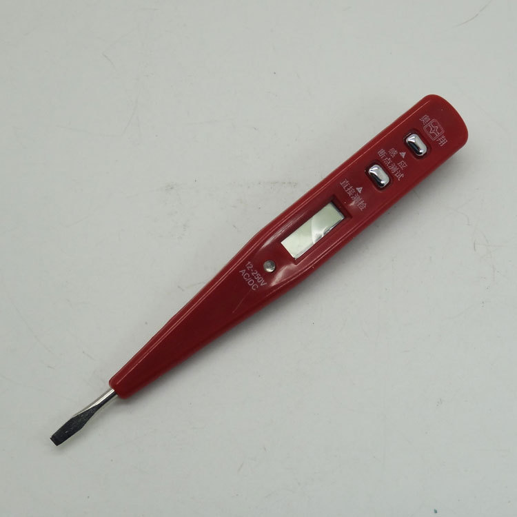 AX900数显电笔 135mm数字显示红色带灯多功能测电笔电工专用工具