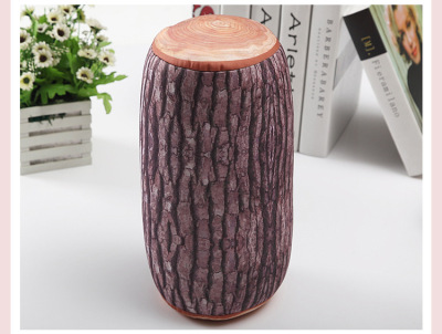 汽车用品木纹圆柱形午休抱枕 创意车载原木抱枕 客厅沙发办公靠垫|ms