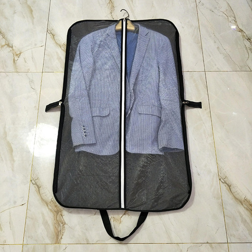 Black Men's Suit Dust Cover Small Formal Dress Bag Short Skirt Hand-held Dustproof Cover Shirt Black Dual-use Suit Bag