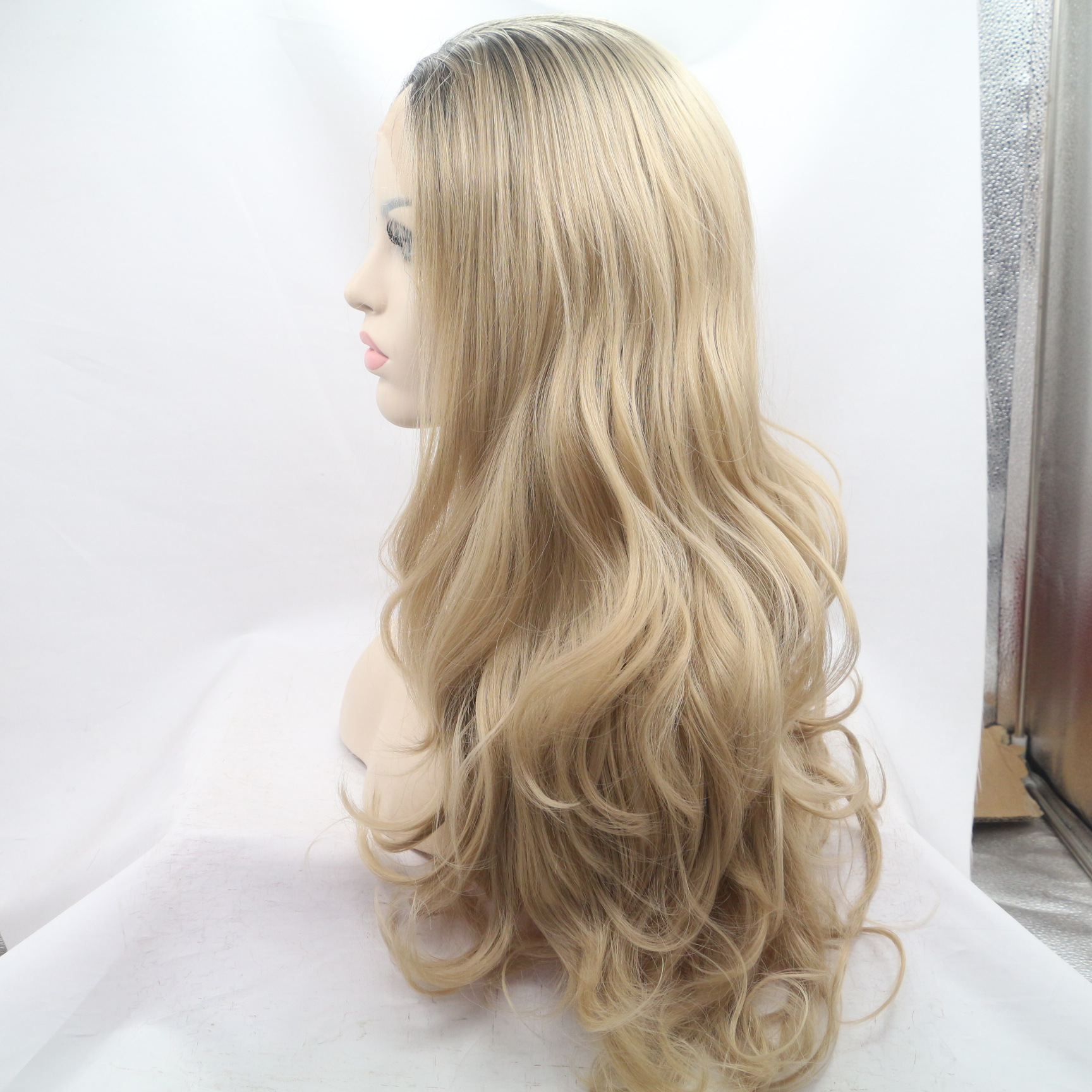 NEWLOOK PW1009 temperamento de moda peluca de cabello largo peluca de encaje enseñanza peluca