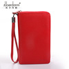 Card holder with zipper, capacious wallet, genuine leather, factory direct supply