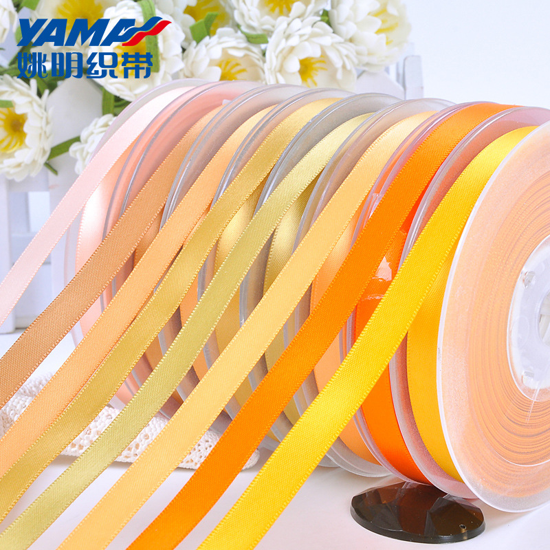 Yao Ming cinta al por mayor de una sola cara cinta de poliéster de satén DIY embalaje accesorios de ropa 75mm600-675