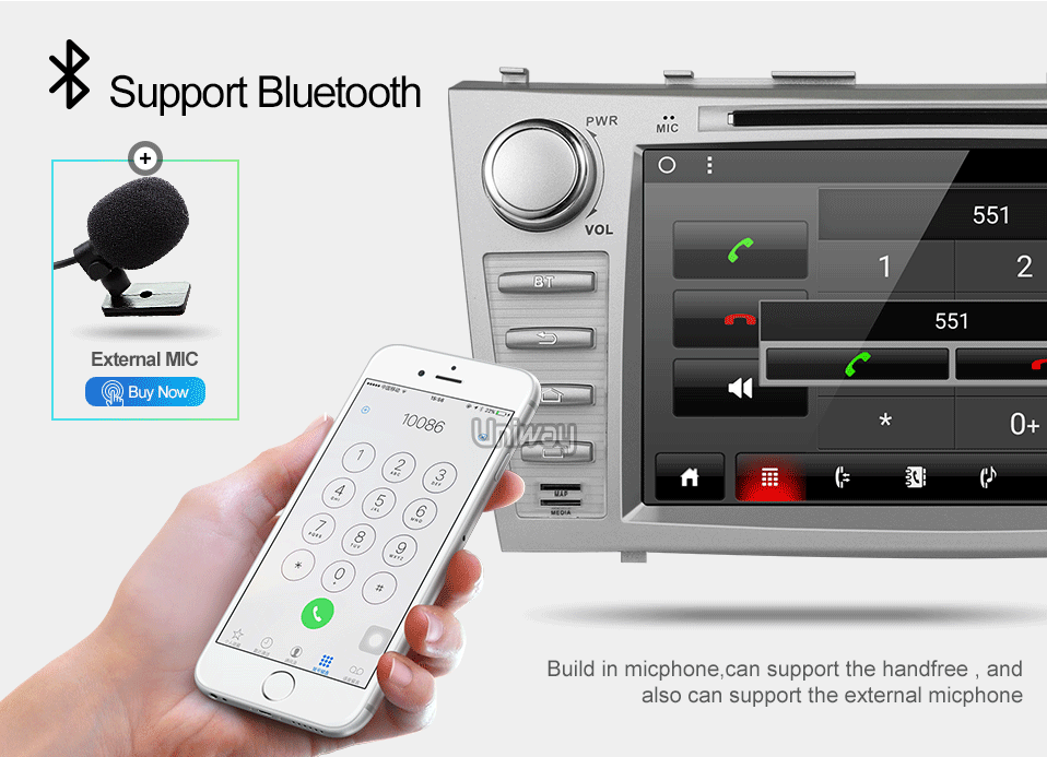 Flash Deal uniway ZKMR8071 2G+32G 2 din android 7.1 car dvd for toyota camry 2007 2008 2009 car radio gps navigation  with steering wheel 10