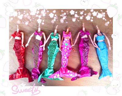 Dolls in dolls ba clothes doll Foreign trade mermaid Dress Up Supermodel height 11.5 inch 30CM Clothes
