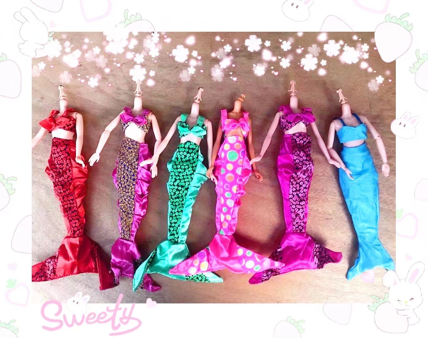 Dolls in dolls ba clothes doll Foreign trade mermaid Dress Up Supermodel height 11.5 inch 30CM Clothes