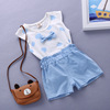 Children's cotton sleeves, set, summer clothing for boys, short sleeve T-shirt, shorts, trousers, 2023, 1-2-3-4 years