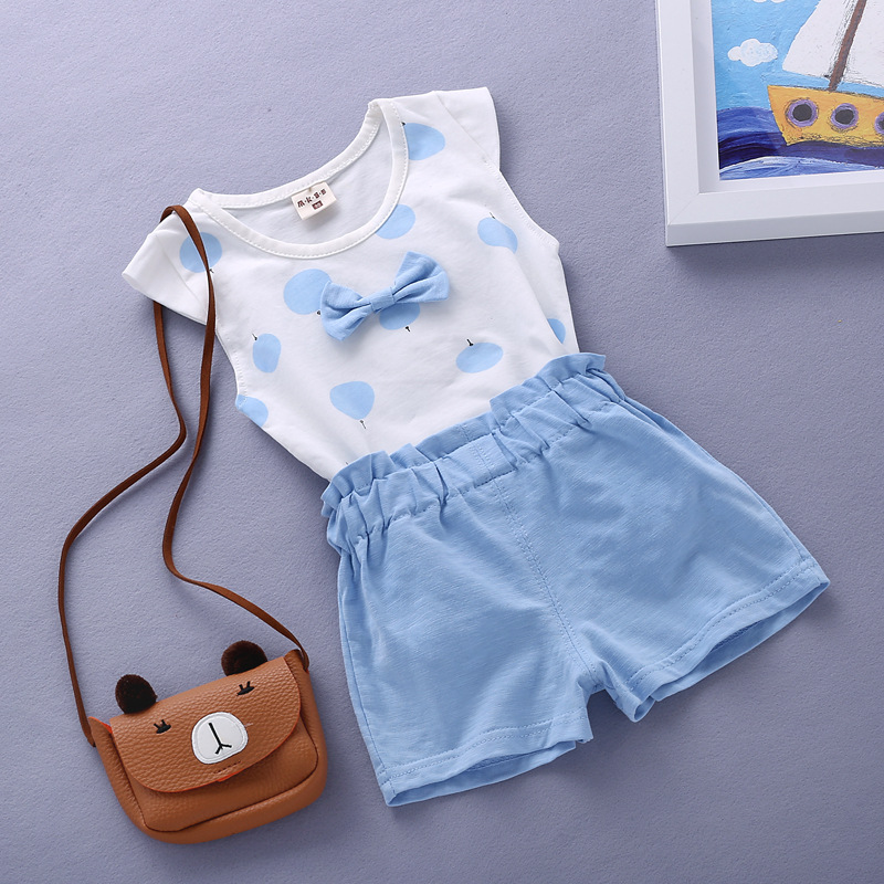 Children's Cotton Short-sleeved Suit 2023 Baby Boys and Girls Summer Clothes 1-2-3-4 Years Old Baby T-shirt Shorts Trendy