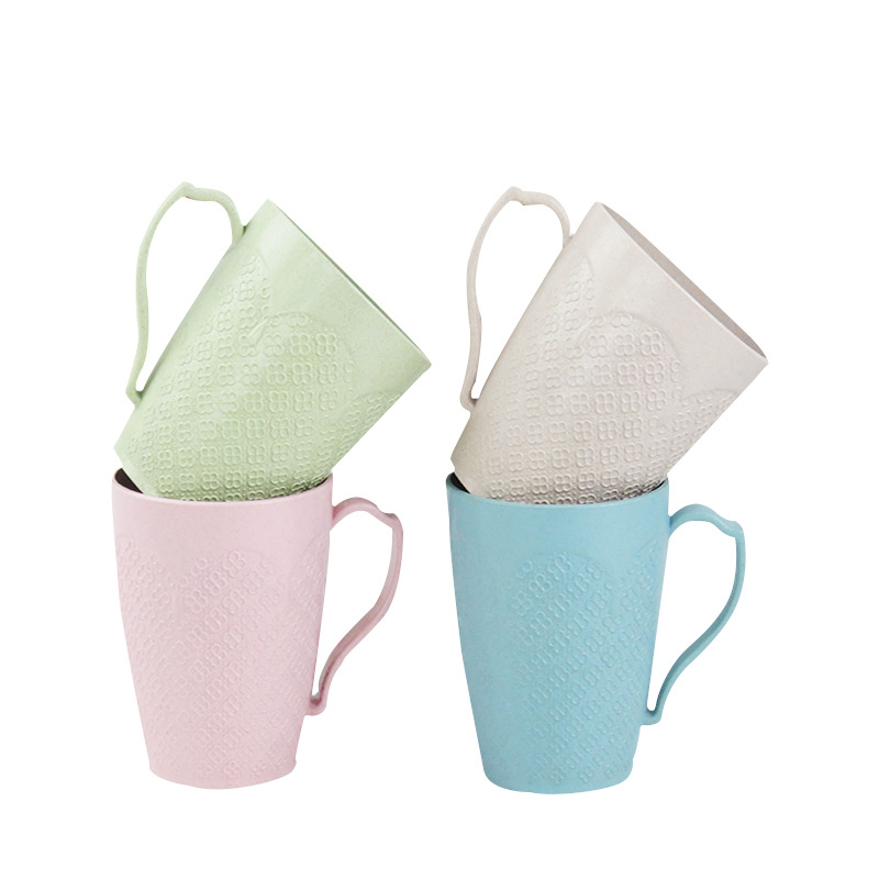 wheat stalk Cups lovers natural Wheat Straw plastic cup thickening Straw glass wholesale