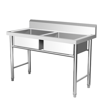 不锈钢水池 饭店洗菜盆洗碗槽 厨房洗碗洗手池定制|ru