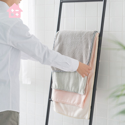 家减尘除 新款加厚暖色珊瑚绒毛巾 日系柔顺不掉毛易清洗干发巾