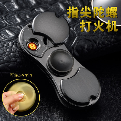 Explosive money Fingertip rotate top lighter USB Rechargeable Cigarette Lighter originality personality Toys gift On behalf of