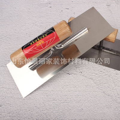 厂家直销平抹子不锈钢抹子 瓦匠方形木柄抹泥刀 木柄阳角抹子