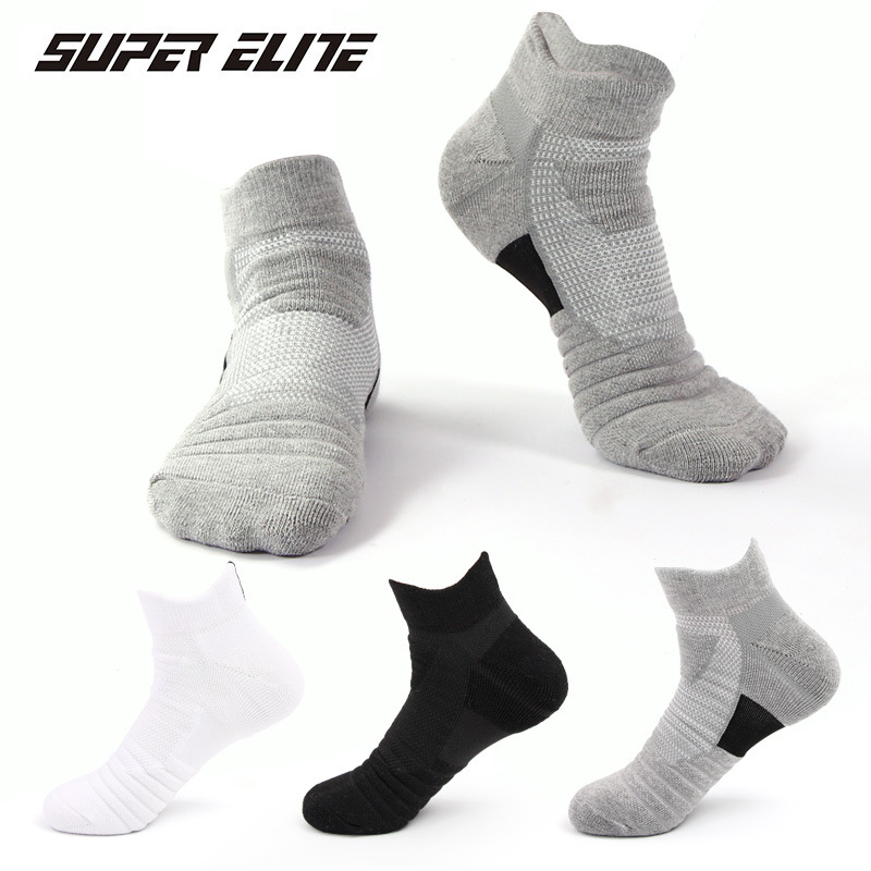 Calcetines deportivos para hombres calcetines de correr antideslizantes absorbentes de sudor calcetines al aire libre calcetines de tobillo inferior de toalla calcetines de baloncesto de élite de tubo corto hombres