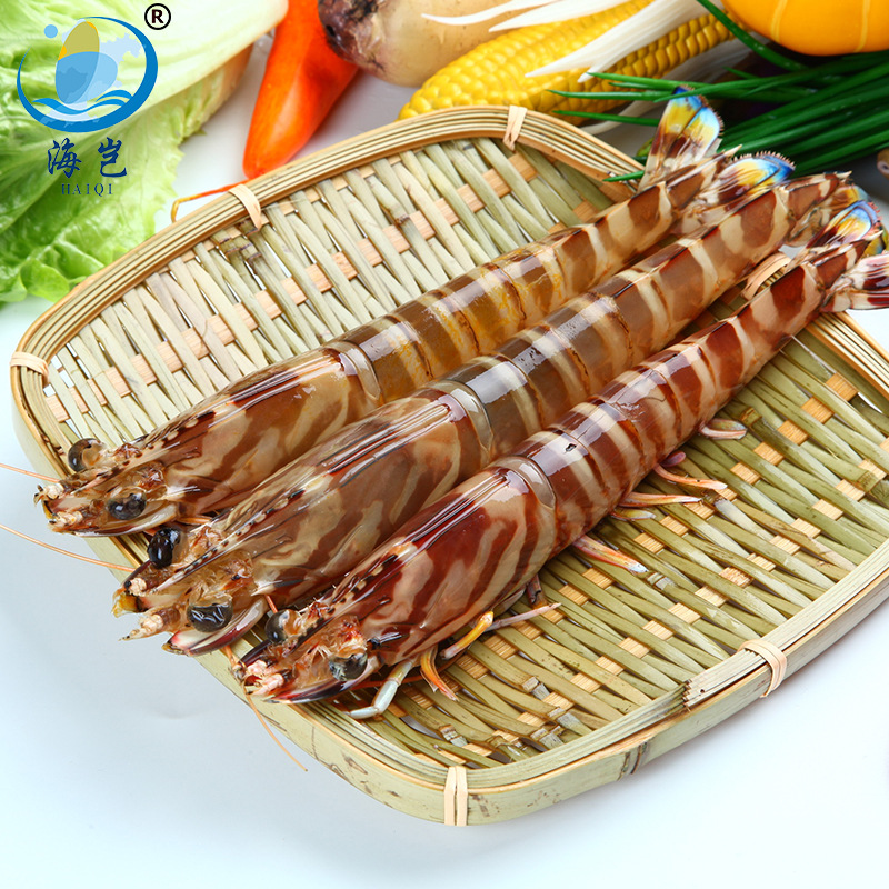 批发6条/盒400g灯捕虾类斑节虾  鲜活冷冻九节虾大明虾