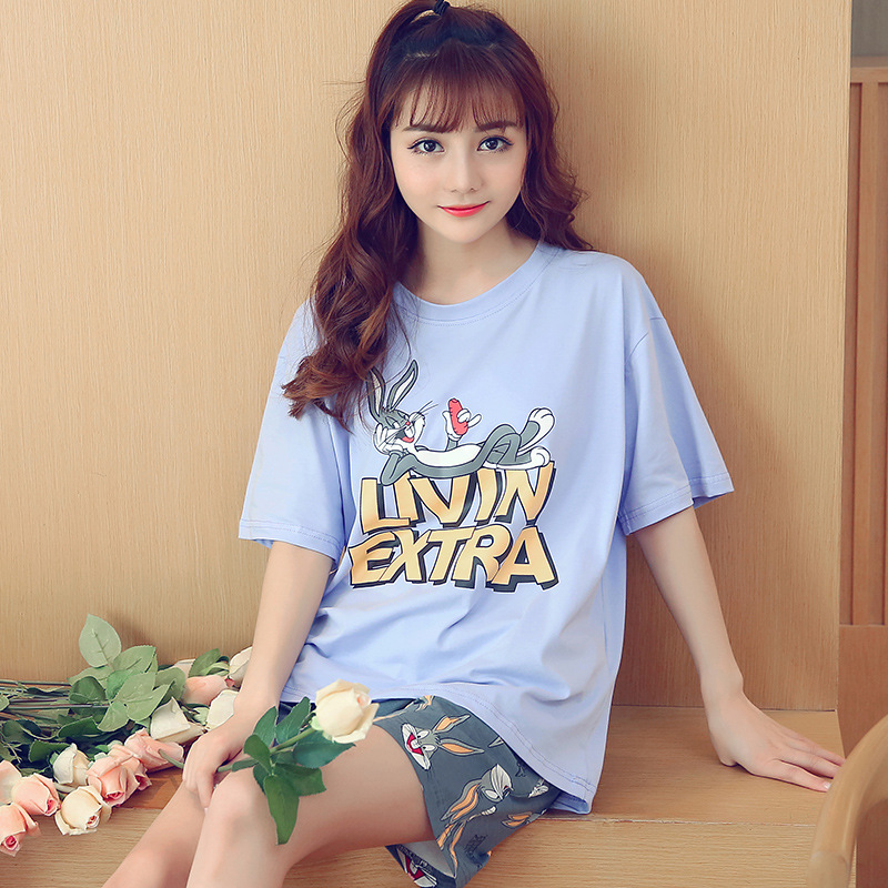 帮手主图-华信2018夏季新款短袖6535睡衣女套装学生家居