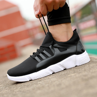 新品男鞋夏季2018韩版透气网面潮鞋 运动风单鞋男士大码一件代发|ru