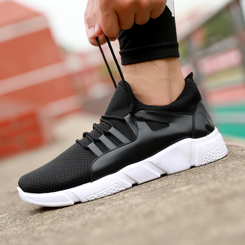 新品男鞋夏季2018韩版透气网面潮鞋 运动风单鞋男士大码一件代发|ru