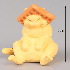 Twist Egg Slice Bread Head Cat Statue Collectible Toy Night Market Hot Selling Cake Statue Wholesale