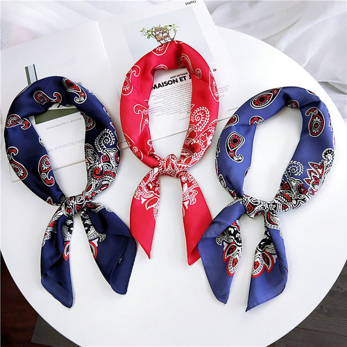 Cashew style 70 small square scarf small silk scarf for women spring, autumn and summer versatile Korean style headscarf work professional scarf wholesale
