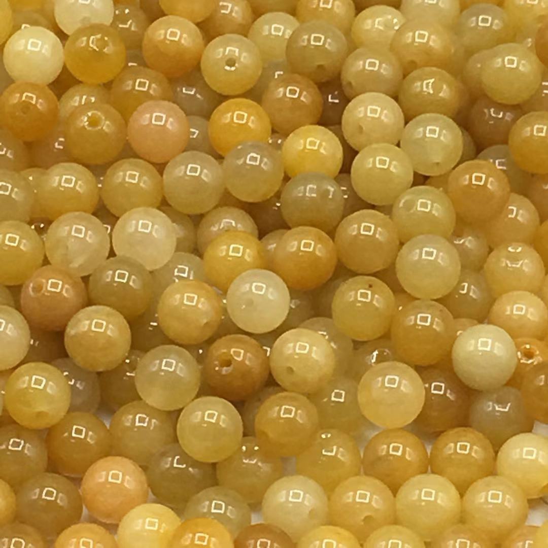 廠家批發黃玉珠散珠 老黃黃龍玉圓珠珠子 批發DIY飾品配件散珠