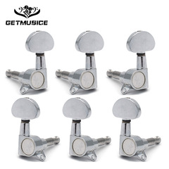 Fully enclosed peach round small handle electric guitar strings exquisite knob tuner folk guitar tuner chrome