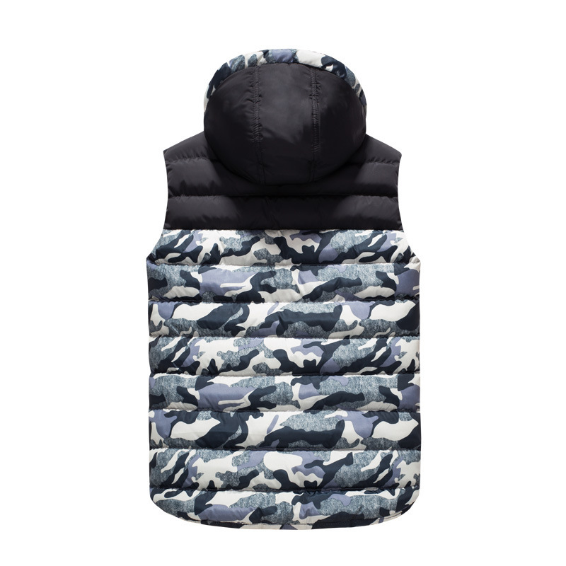 Foreign trade ebay man Occident fashion waistcoat personality camouflage Color matching keep warm Down cotton Vest Teenagers vest