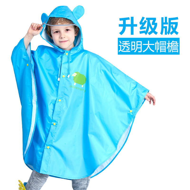 Smally Children's Raincoat With Schoolbag For Boys And Girls Riding Poncho Oxford Cloth Hiking Waterproof Cloak Raincoat