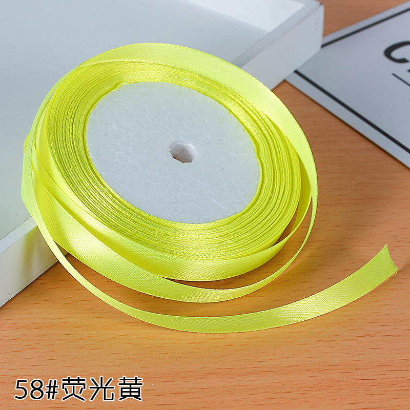 Venta directa de fábrica 1cm cinta de satén cinta de satén caja de regalo cinta decorativa lazo cinta de satén de seda suministro especial transfronterizo al por mayor