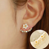 Earrings from pearl, flowered, with snowflakes, wholesale