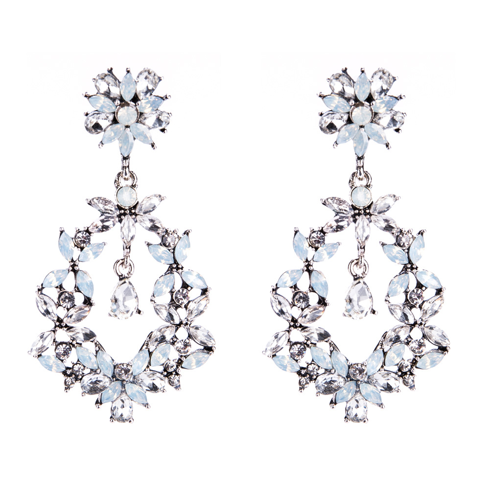 Fashion Alloy Diamond earring Geometric (blue)NHJE1149-blue