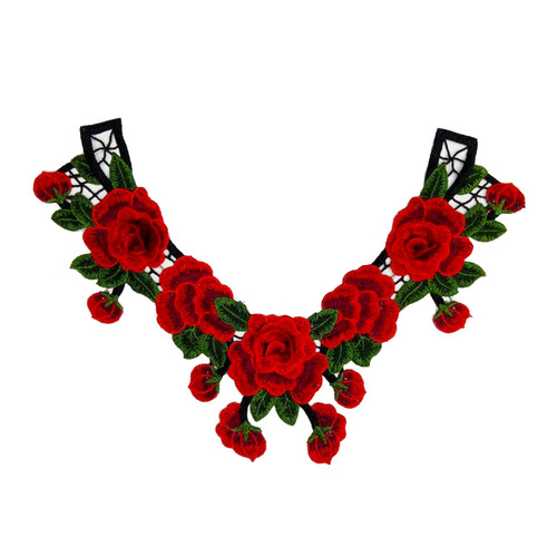 Zhenmei Embroidery Clothing Accessories Embroidery Lace Cloth Denim Patch Flower Clothes Patches New Style Collar Flower Trend