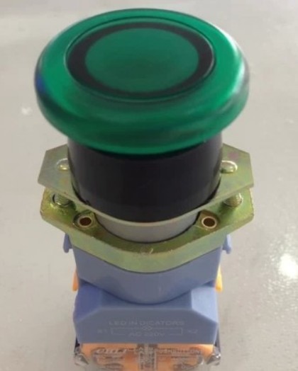 电器控制开关按钮 LA39-11MD 带灯蘑菇头自复位开关电源