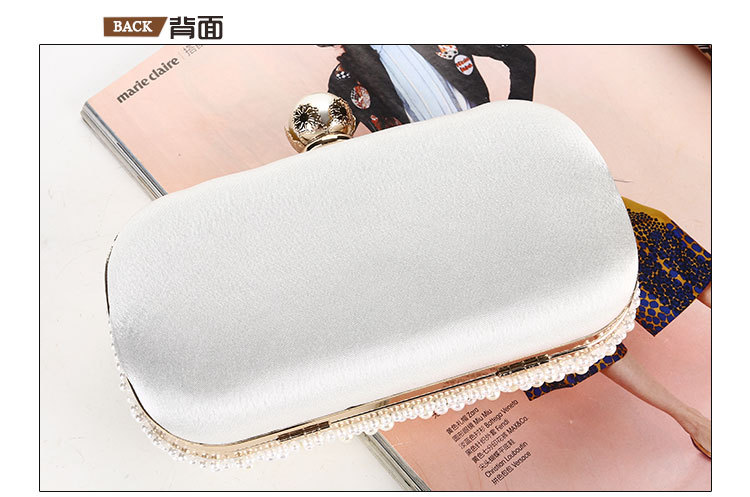 Pearl Dinner Bag Fashion Trendy New Evening Bag Handmade Bead Embroidery Clutch display picture 4