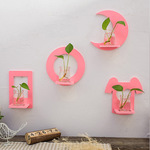 幼儿园宿舍墙面装饰植物挂件家居客厅奶茶店挂饰玻璃花瓶免打孔