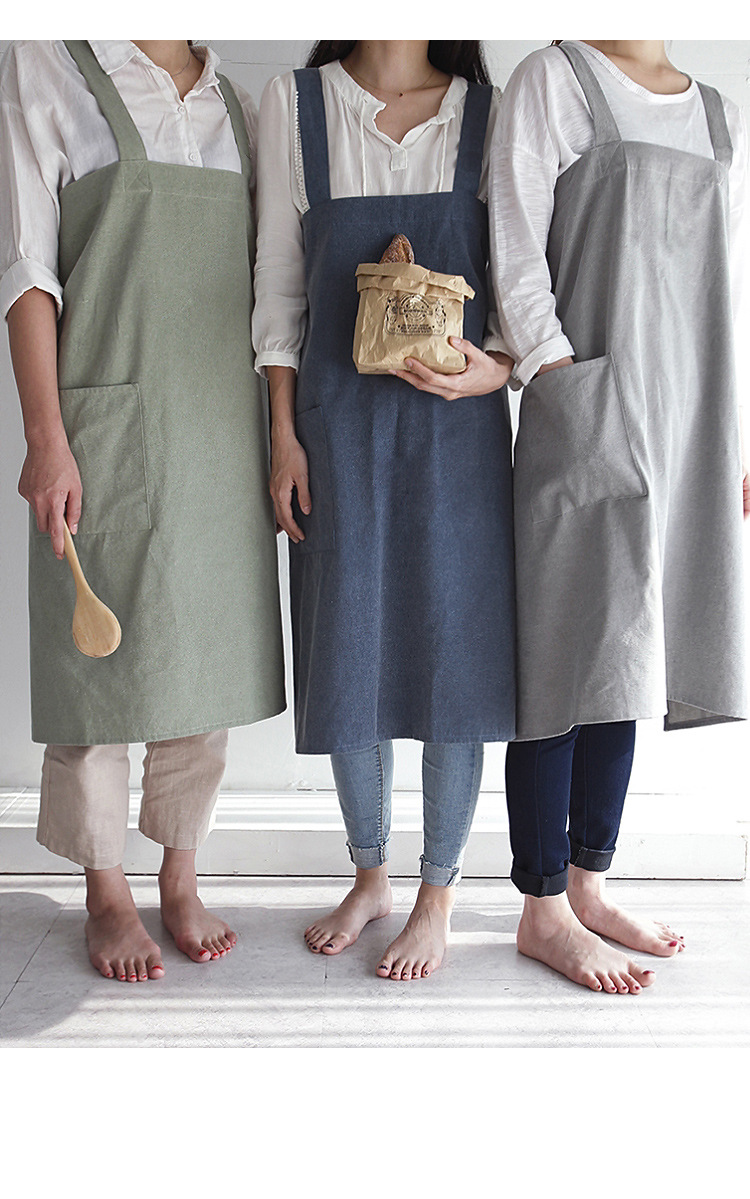 2019 White Life Nordic Japanese Minimalist Korean Cotton Apron