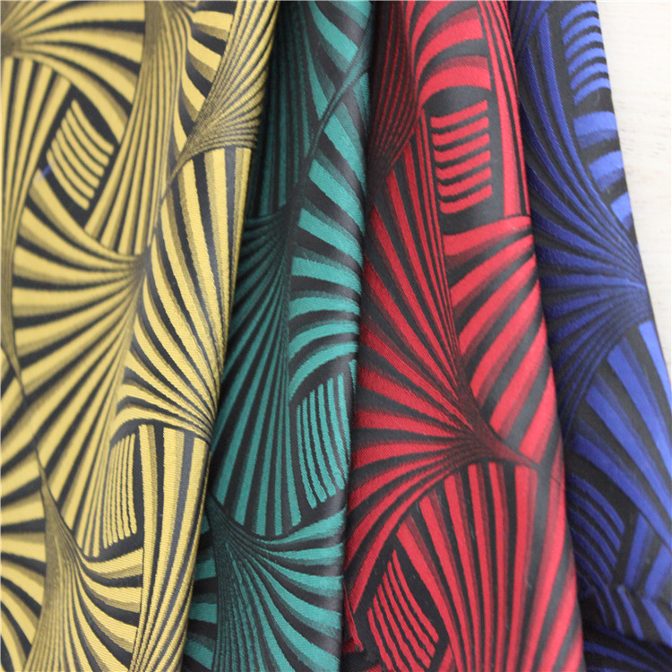 全涤扇型图案色织提花面料适用于服装装饰沙发布鞋子布