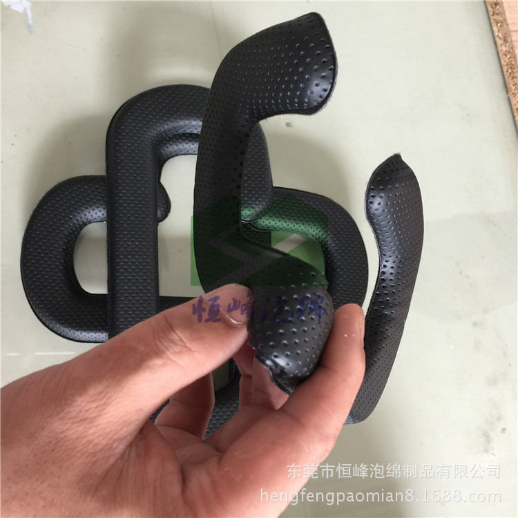 VR眼罩3D植绒海绵面罩， VR海绵模压成型 打孔透气软垫厂家