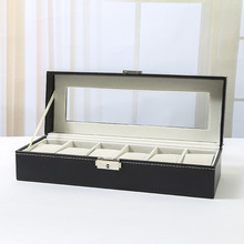 精美手飾機械電子高檔6位手表盒展示盒  定制皮質收納盒首飾盒