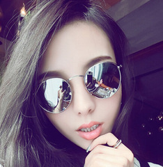 Retro Round Frame Sunglasses 3447, Versatile Color Film Sunglasses, Fashion Trendy Aviator Ocean Lens Glasses