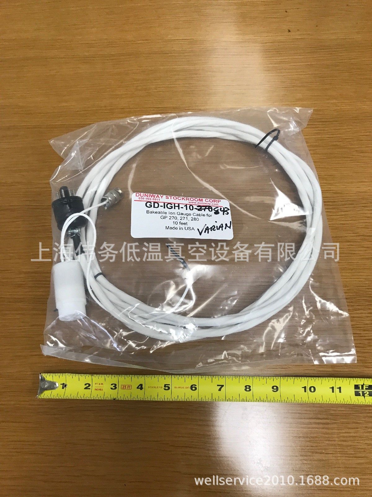 Duniway GD-IGH-10-843 Bakeable Ion Cable For GP 270,271,280