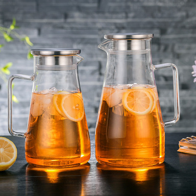 凉水壶 防爆耐热无铅高硼硅玻璃冷水壶 水壶果汁壶可直烧|ms