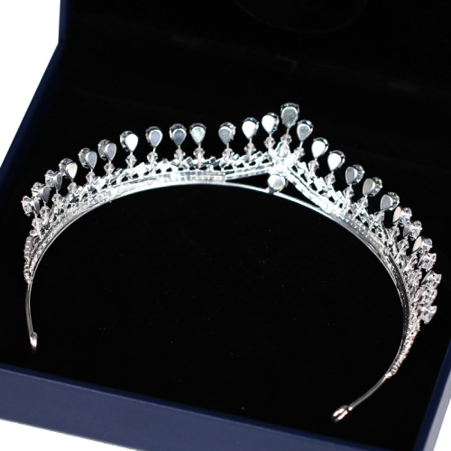 Hairpin hair clip hair accessories for women Silver zircon crown lady wedding dress headdress birthday crown gift mother jewelry hair band