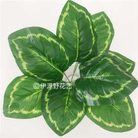 厂家直销9头孔雀叶仿真植物插花植物墙绿植盆景植物把束婚庆花