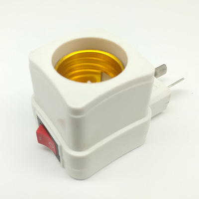 帶開關燈頭E27方形螺口燈頭LED外貿燈頭燈節能燈帶開關壁式燈頭