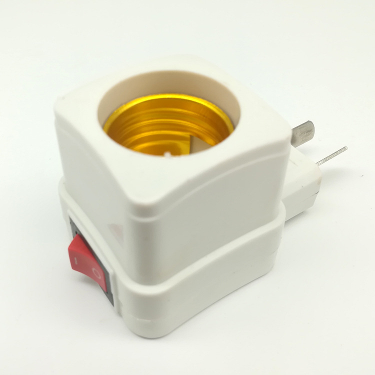 帶開關燈頭E27方形螺口燈頭LED外貿燈頭燈節能燈帶開關壁式燈頭